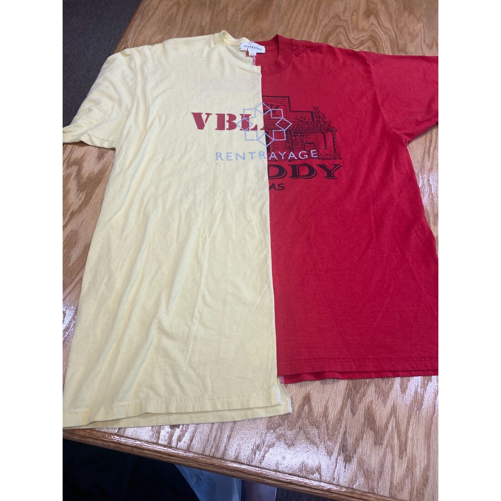 Rentrayage T-Shirt Unisex Xl Red Yellow Short Sleeve Printed Split Tee B78 — image 4 of 7